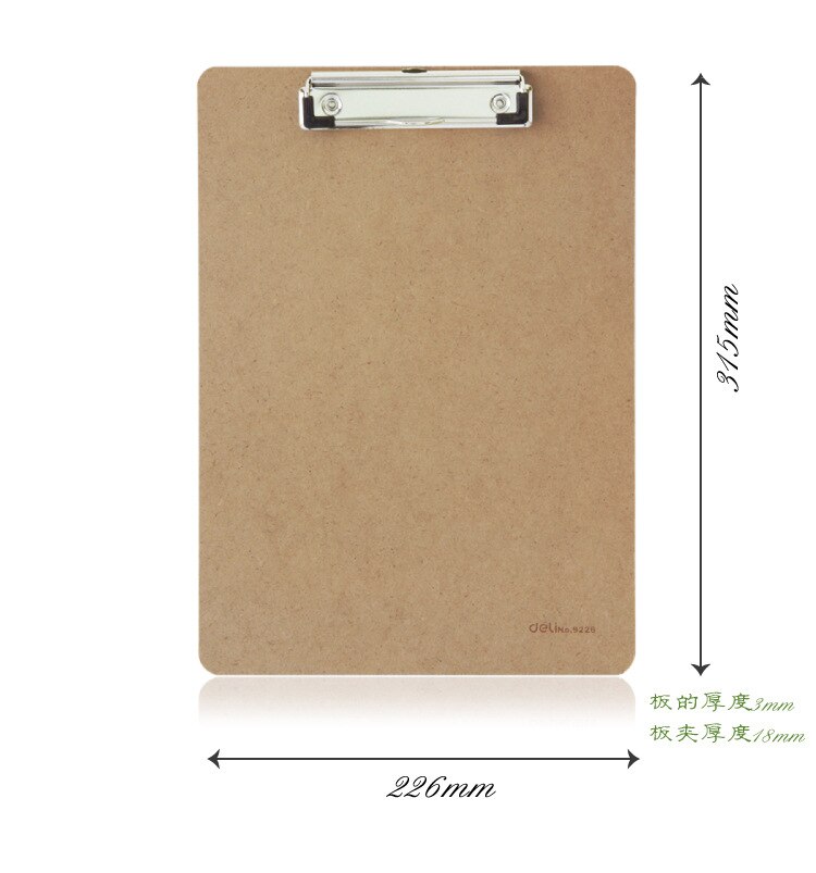 Deli Wooden Material Writing Board File Organizer A4 Wood Flat Clamp Office Supplies Noteboard File Folder Office Organizers