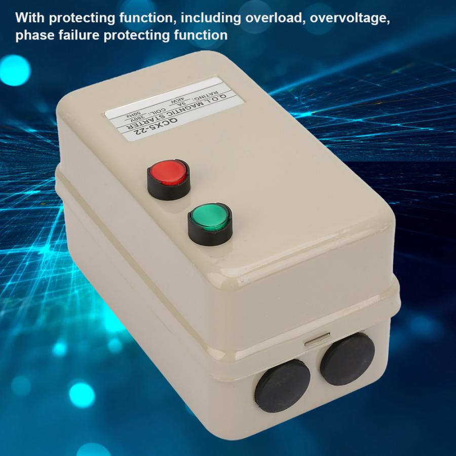 3 Phase Motor Magnetic Starter Synchronous with Motor AC380V 4KW Protection features include overload over joints