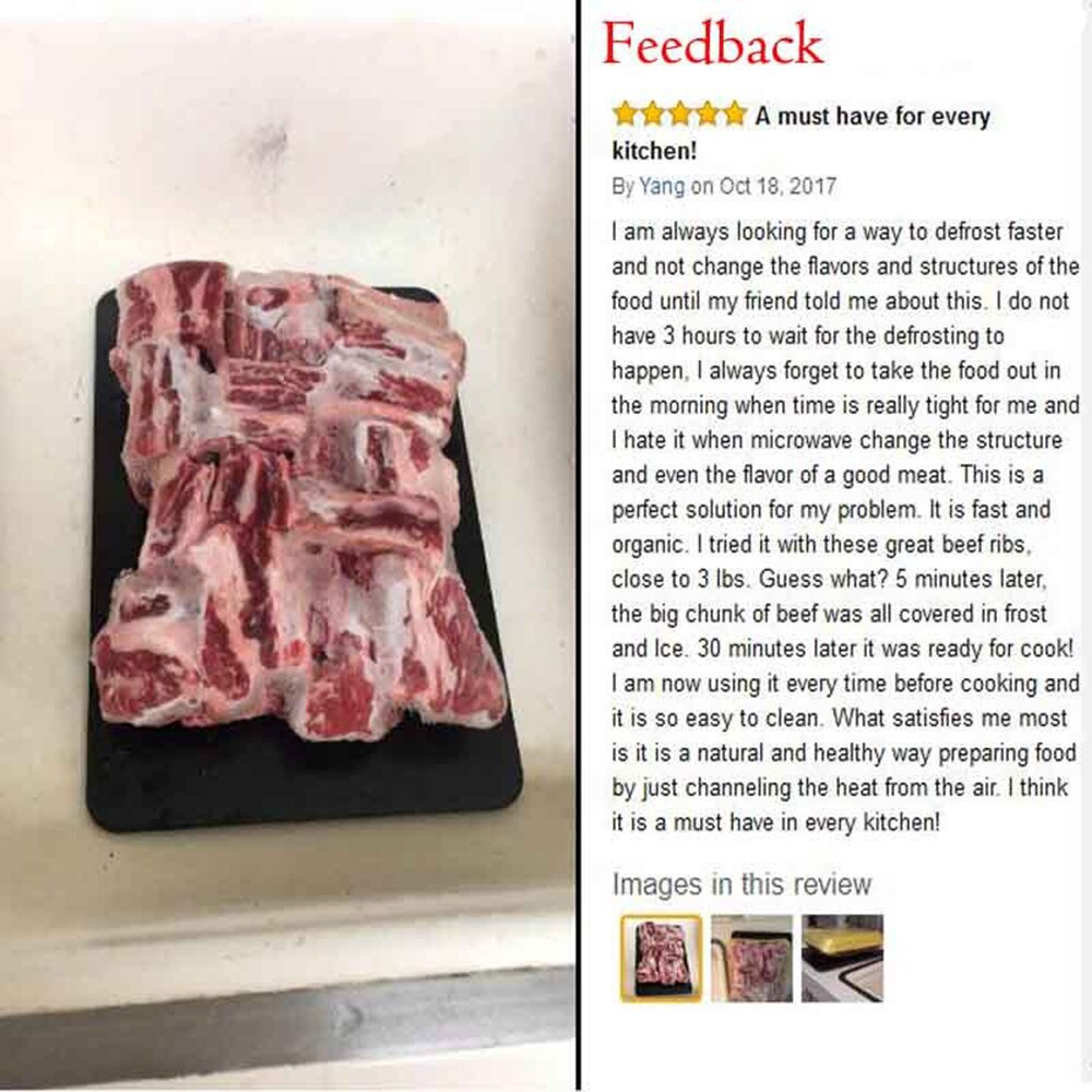 Fast Defrosting Tray Defrost Meat Thaw Frozen Food Meat Fruit Quick Defrosting Plate Board Defrost Kitchen Gadget Kitchen Tools