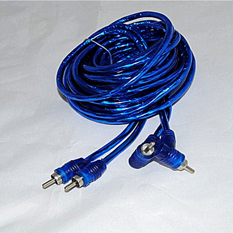 Auto stereo audio cable Converter amplifier subwoofer Cable amplifier subwoofer Pure copper 5m car audio amplifier 2RCA Blue