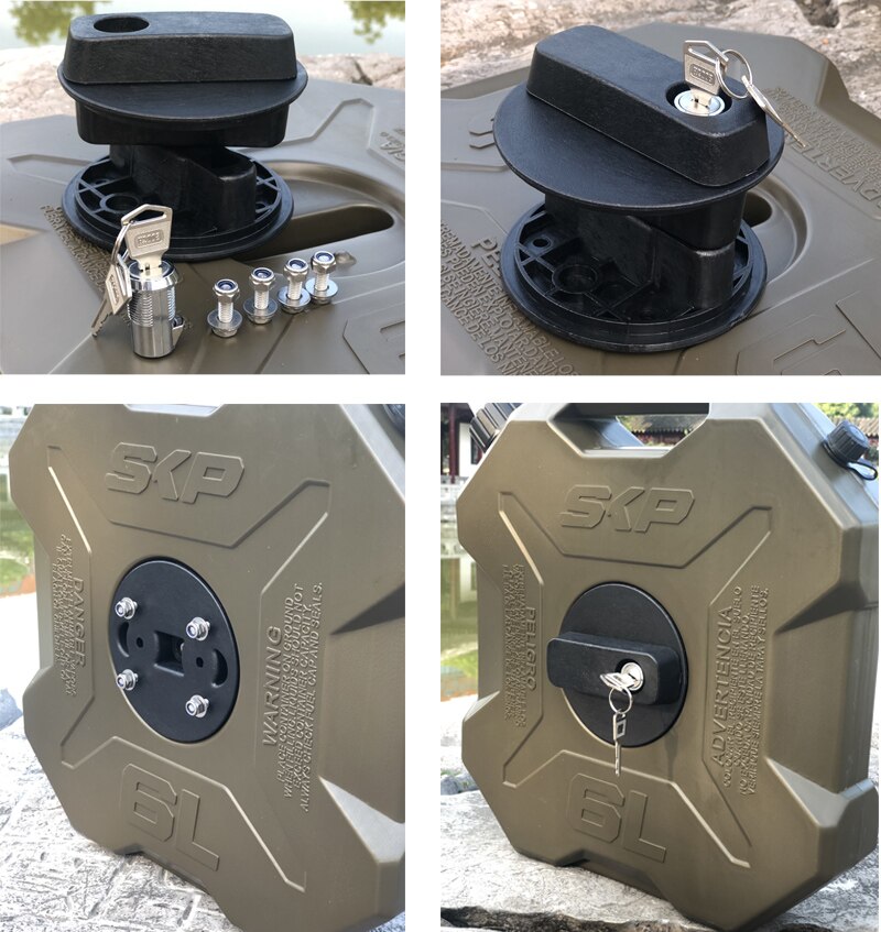 Jerrycan-tanque de combustible para motocicleta y coche, lata de gasolina de 6 litros, negro, verde, rojo, de repuesto