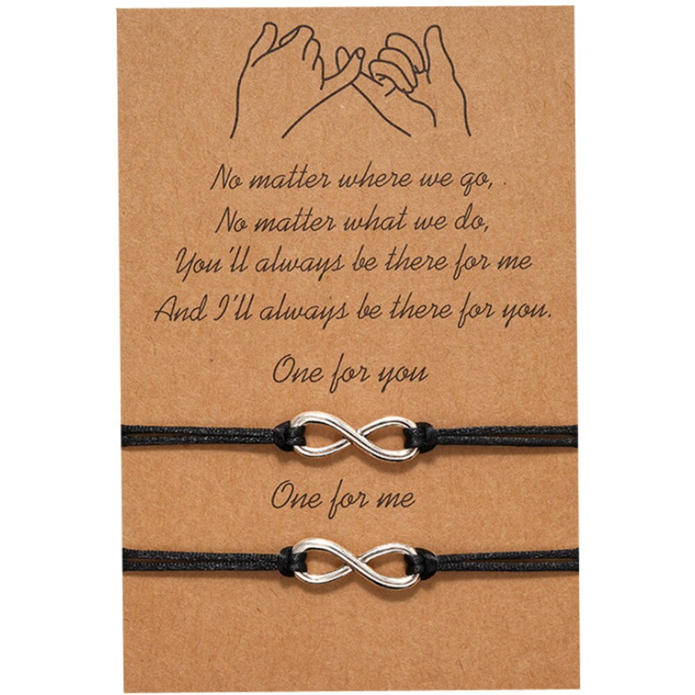 2 Pcs Pinky Promise Bracelets Friendship Couple Distance Matching Bracelet for Best Friend Teen Jewelry: Infinity
