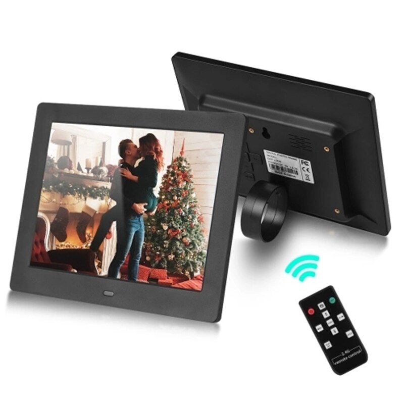 8 Inch Eletronic Picture Photo Album LED Screen Simple Digital Photo Frame Support 2.4G Wireless Remote Control Clock Music Vide