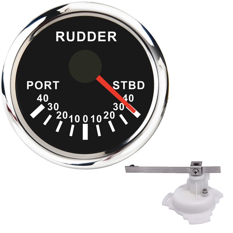 Rudder Angle Indicator 52mm Gauge 0-190 ohm Sail boat Rudder Angle Meter With Mating Sensor Red Backlight 12V/24V: BS1 with sensor