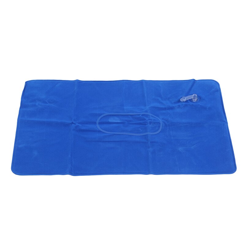 Draagbare Zachte Ultralight Opblaasbare Pluche Air Kussen Slaap Kussen Reizen Slaapkamer Wandelen Strand Auto Vliegtuig Hoofd Rest: Blue