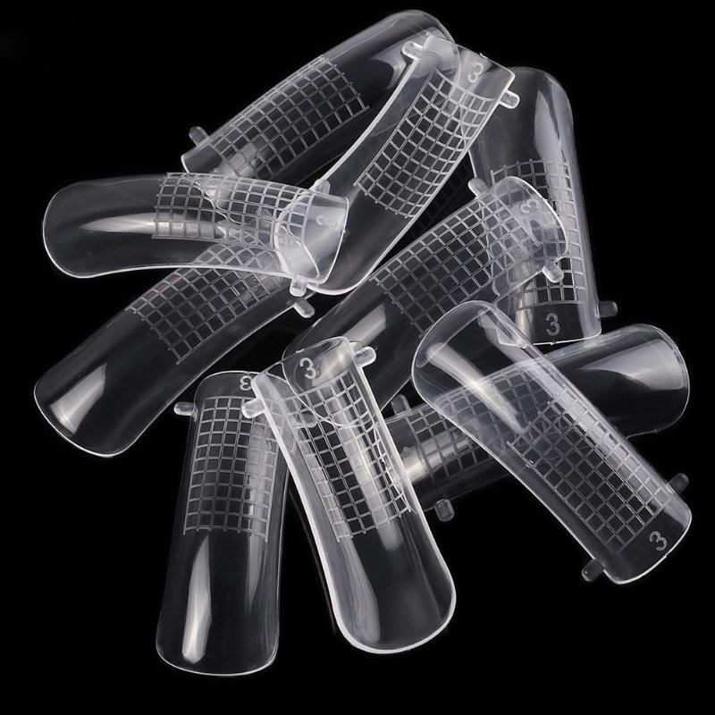 20/100 stuks gel nepnagel tips transparante hoes acryl nagelmal met schaaltool gemengde maten nepnagels met schaaltool kristal