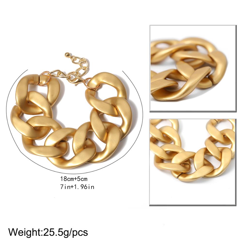 Lacteo Punk Große CCB Kette Armreif Armbinde für Frauen Hüfte hüpfen Goldene Dick klobig Kette Charme Armbinde Schmuck Armbinde