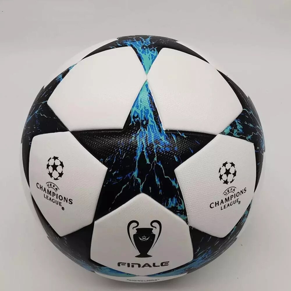 Newest Match Soccer Ball Standard Size 5 Football Ball PU Material Sports League Training Balls futbol futebol: lightning blue