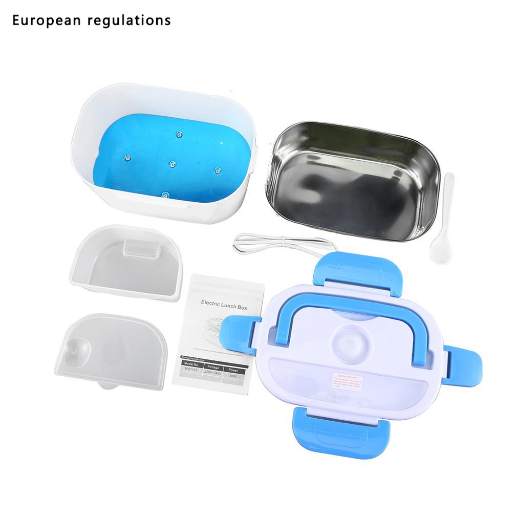 Double layer Heated Lunch Box Portable Electric Heating Food Warmer Electric Lunch Box 1 Food Storage Box for Kitchen Tool: Pink