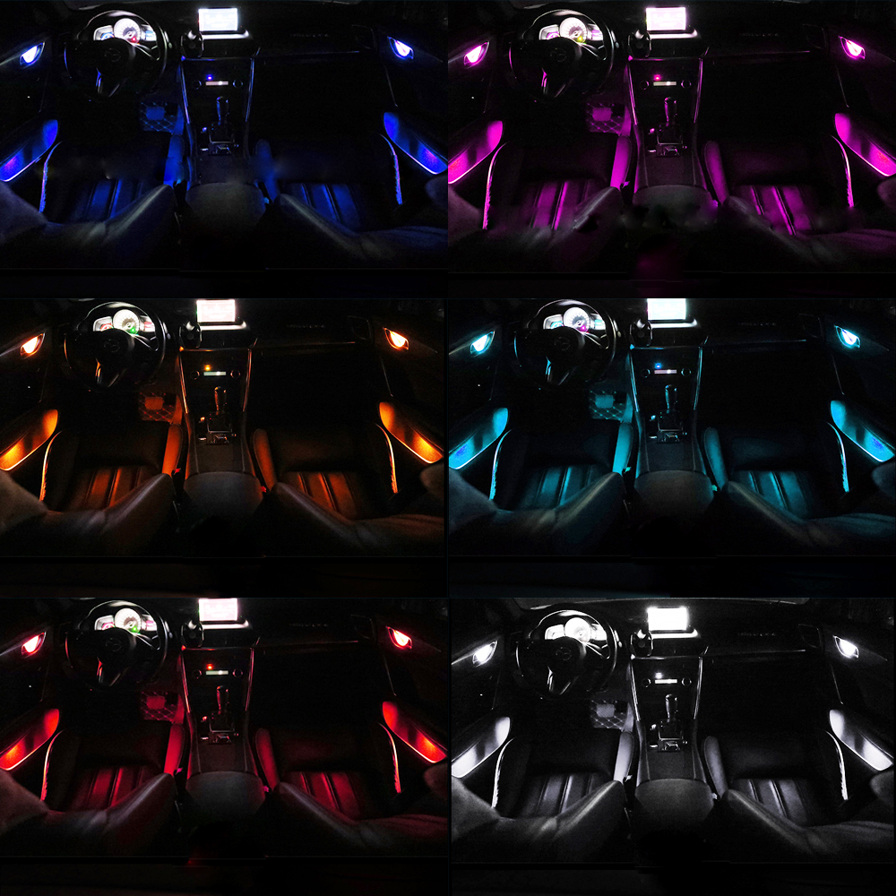 4 stücke Auto Umgebungs LED Licht Auto Innen Tür Schüssel griff Armlehne Licht Auto Tür Innen Dekorative Atmosphäbetreffend Lampe Universal-