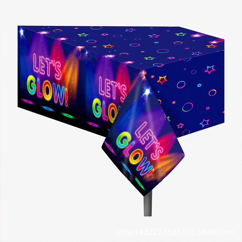 4m Leucht Girlanden Fluoreszierende Geburtstag Papier Banner glühen Party Liefert Nacht Party Foto Requisiten Glücklich Geburtstag Party Dekor: Licht Gelb