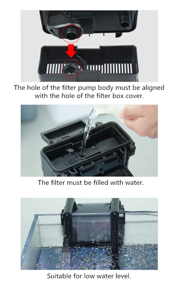 Fficient filtreringssystem akvarie ekstern beholder filter bordplade vægmonteret akvarium vægmonteringsfilter