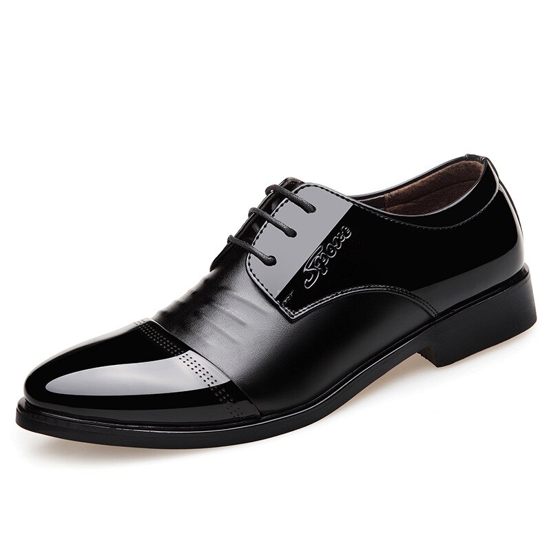 PLYX zapatos Oxford de piel para hombres zapatos Negro Azul británico hecho a mano cómodo vestido formal para hombres pisos con cordones Bullock: 8.5