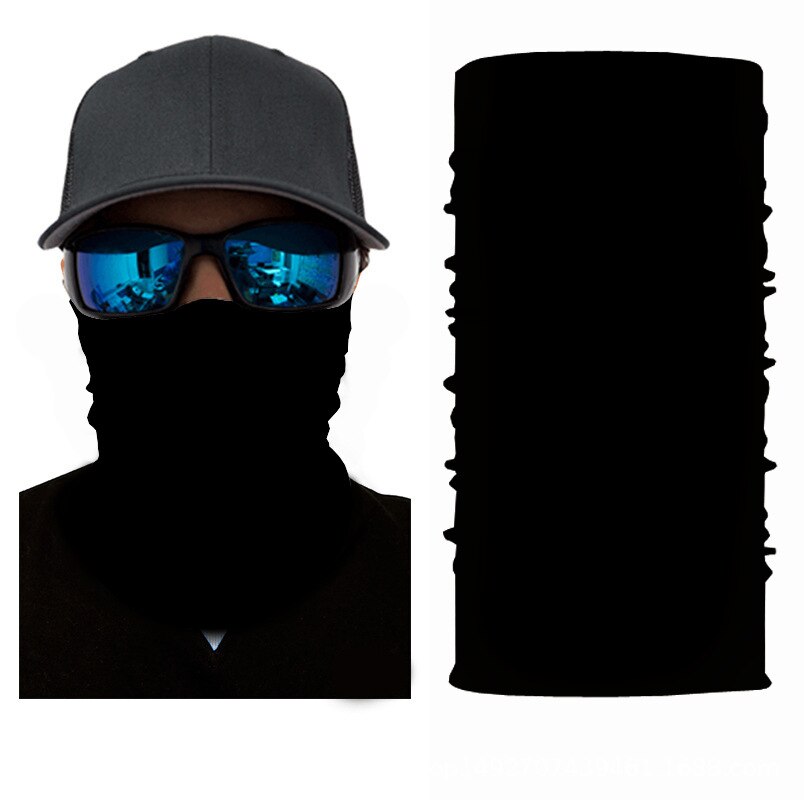 Unisex 7 farve polyester ansigtsskærm maske sport hals gamacher tørklæde sømløs ensfarvet ridning magisk hovedbånd: S01