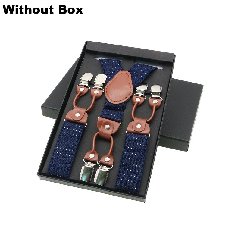 Tirantes de 6 clips para hombre, tirantes Unisex informales a la , tirantes elegantes para camisa de cuero marrón, correa ajustable para cinturón, para papá: Castaño