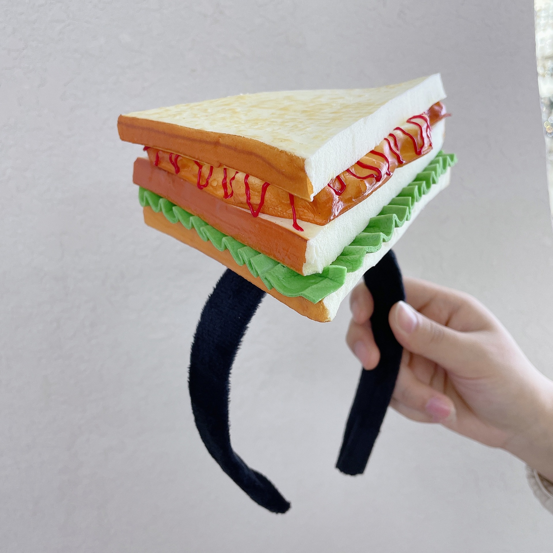 Divertido aro para el pelo tipo sándwich, diademas para frutas y verduras, diadema para de Cosplay para mujeres y niñas, tocado de felpa, accesorios para el cabello