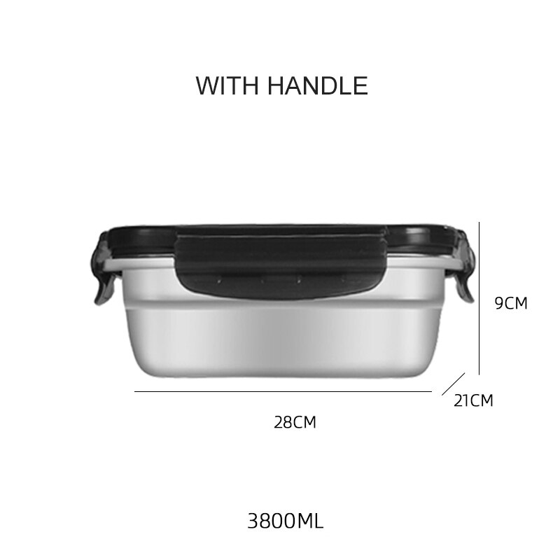 Baispo Korean Style Lunch Box Induction Cooker Heating Food Container 304 Stainless Steel Bento Box Kitchen Accessories: B-3800ml