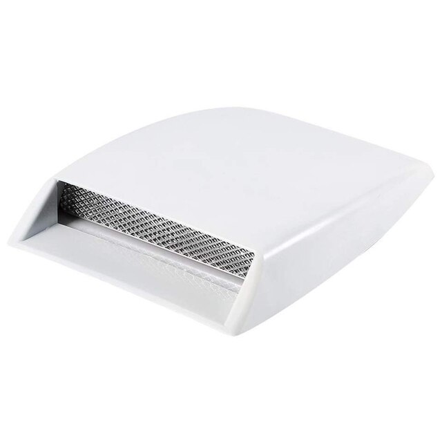 Cars Decorative Air Flow Intake Hood Simulation Air Vent Universal For Sedans SUVs Trucks Air Inlet For Car Roof Decoration: white