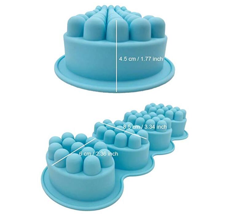 Pr378 massagesæbeform silikoneharpiksform 4 hulrum til gør-det-selv-sæbeform ellipseform aromaterapi massageform  pr378