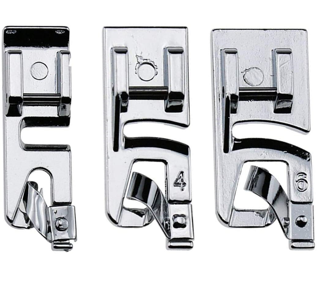 Prensatelas para máquina de coser con dobladillo enrollado estrecho, para coser Singer Brother Babylock Euro-Pro Janome Kenmore con vástago bajo: Default Title
