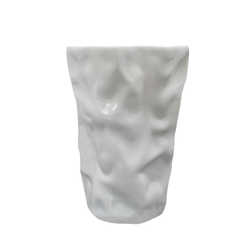 Kunst krøllet kaffekrus bpa blyfri benporcelæn hvid origami canecas tazas para cafe limonade kaffe kop xicara