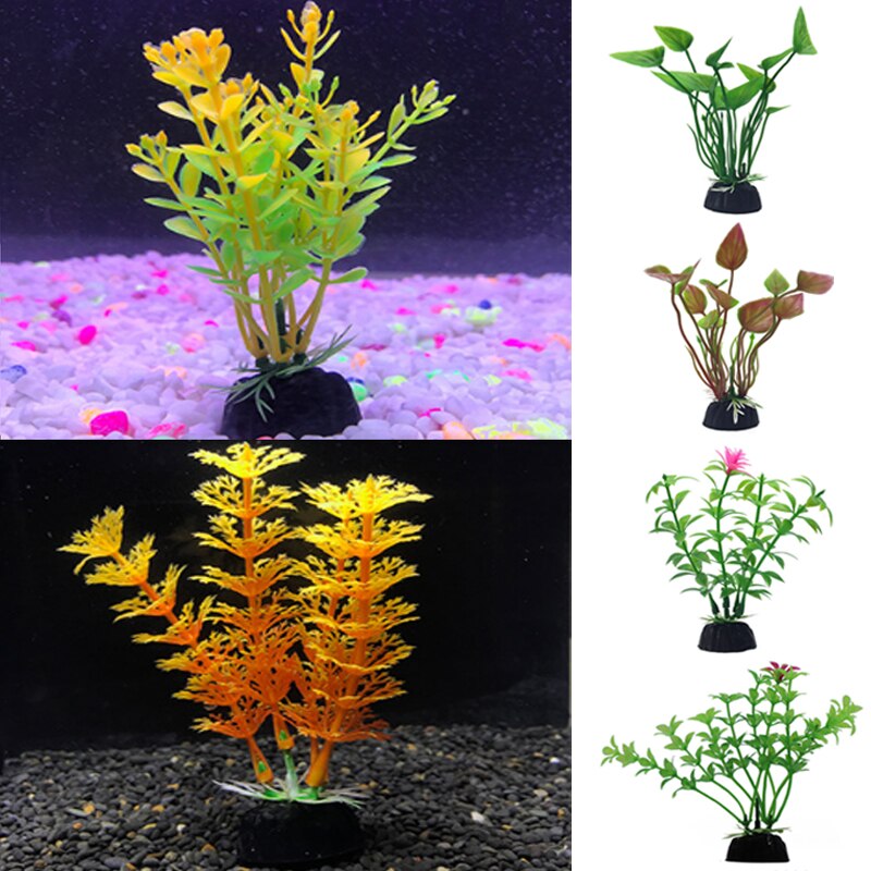 Ongeveer 10cm prachtige kunstmatige plastic aquariumplanten landschapsdecoratie aquarium waterplant gras ornament plastic decoratie
