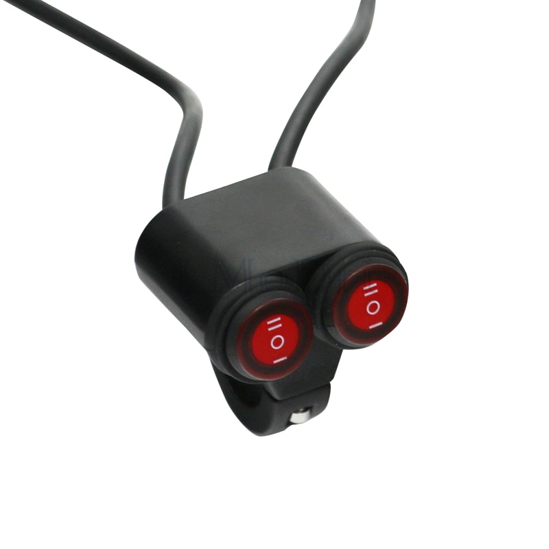 LMoDri-Interruptor de aleación de aluminio para motocicleta, 7/8 manillar de ", resistente al agua, 2 interruptores de Control, indicador de luz Universal, 12V