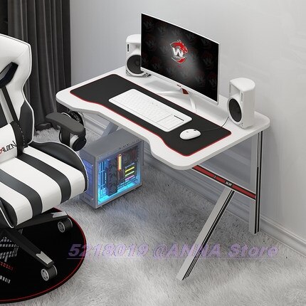 Hottest Gaming Desk 80x60x75CM Black White Desktop Computer Table Home Bedroom Game table Matched Chair Option: Elegant White