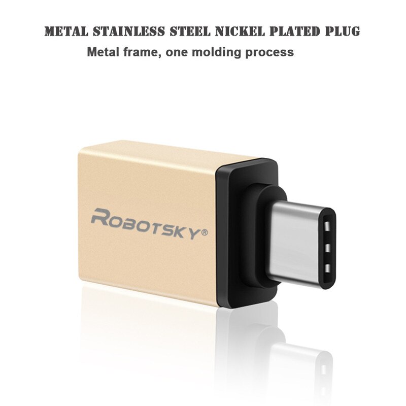 Robotsky USB3.0 Type C Converter Type-C to OTG USB 3.0 USB C Adapter for Chromebook Macbook Huawei P9 Xiaomi 4C Nexus 5X LG G5