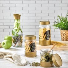 Gold Leaf Patterned Jar Set