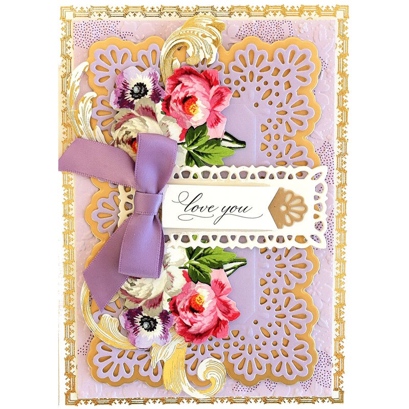Rich lace decorative frame Fretwork Gingerbread House Radial Borders Metal Cutting Dies For DIY Scrapbooking Album Craft