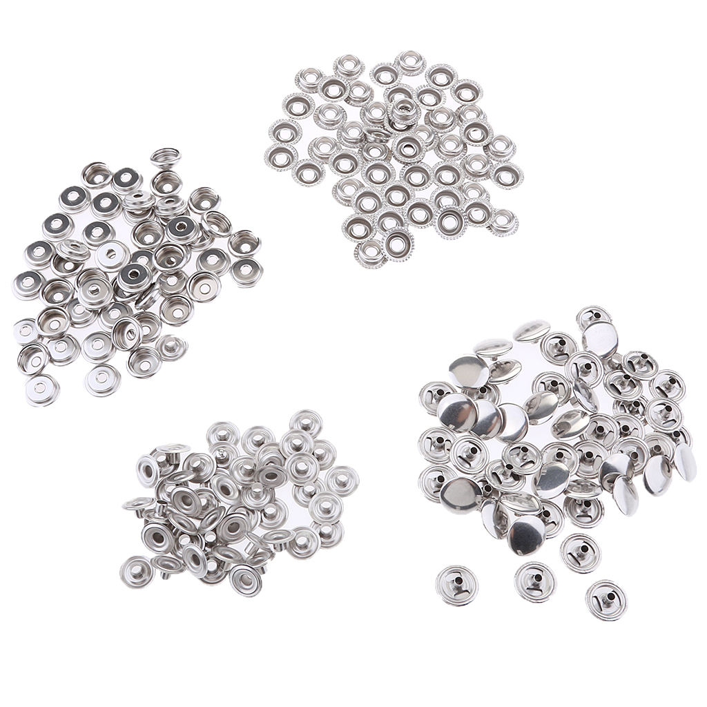 100Pcs Stainless Steel Marine Boat Canvas Fastener Press Stud Snap