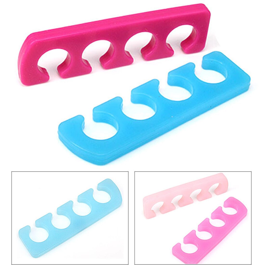 2PCS/Set Silicone Nail Toe Fingernail Separators Finger Care Braces Support Flexible Pedicure Kit