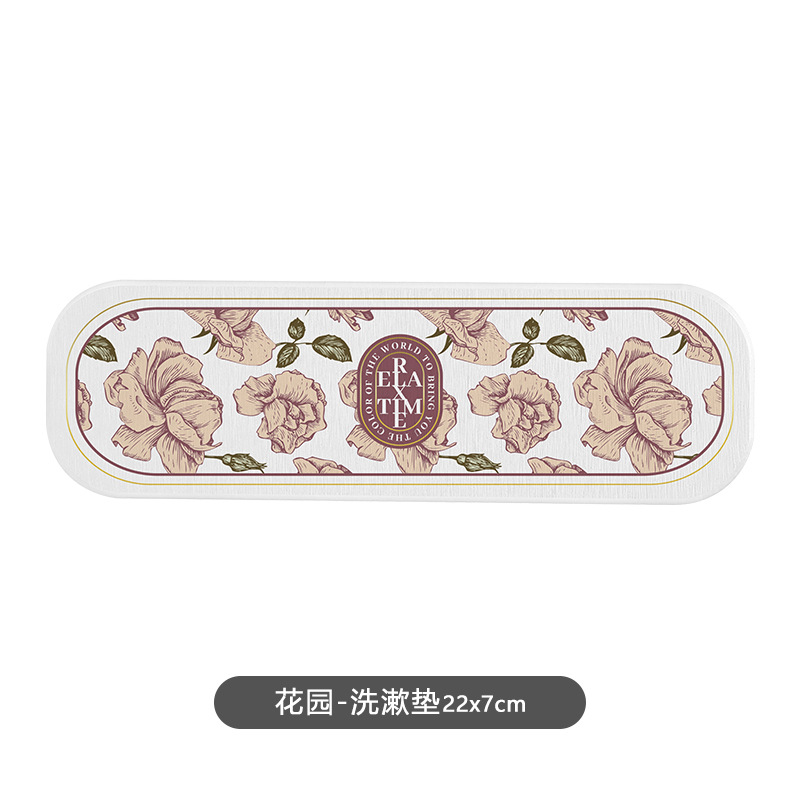 Tampone assorbente per fango diatomea Lavabo per bagno Asciugatura rapida Tampone per sapone a prova di umidità Tovagliette per tazza isolato da cucina per tavolo: nero