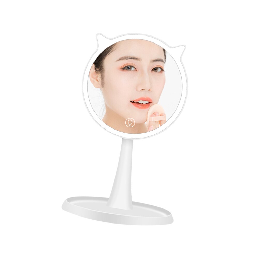 LED Makeup Mirror Fill Light Mirror Rechargeable Desktop Mirror Looking Glass Cosmetic Mirror without Magnifying Glass