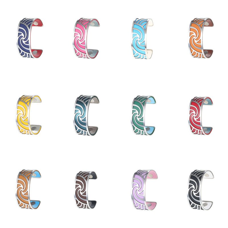 Bracelet manchette en cuir et argent cremo diy, 13 couleurs, george france, bijoux, bracelets d'amour pour femmes