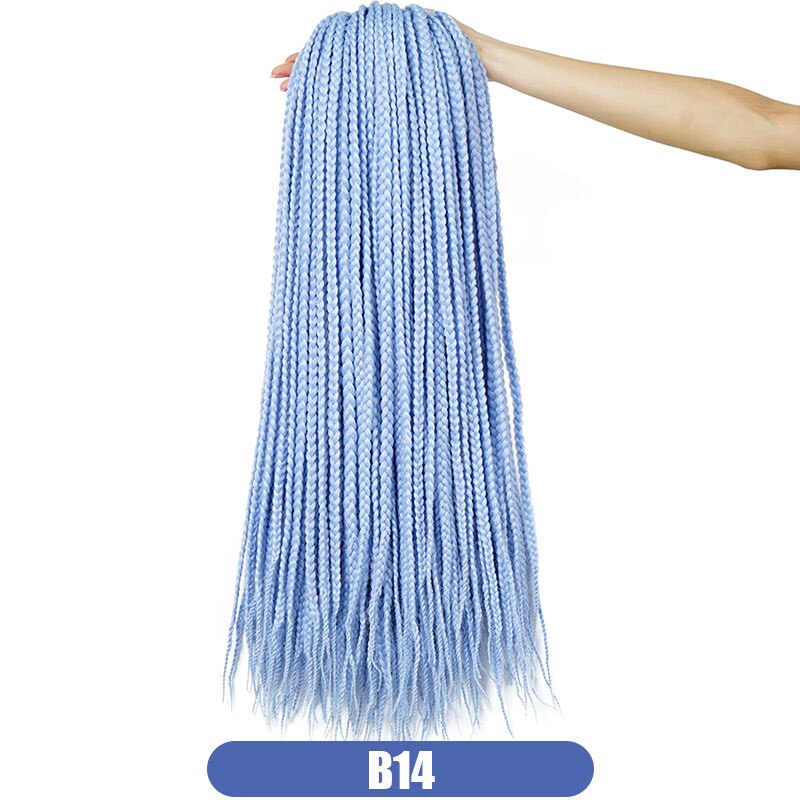 19 Color Ombre Box Crochet Hair Braids 24 Inch Zizi Synthetic Hair Extension For Braids Kanekalon Braiding Hair Pre Stretched: B14
