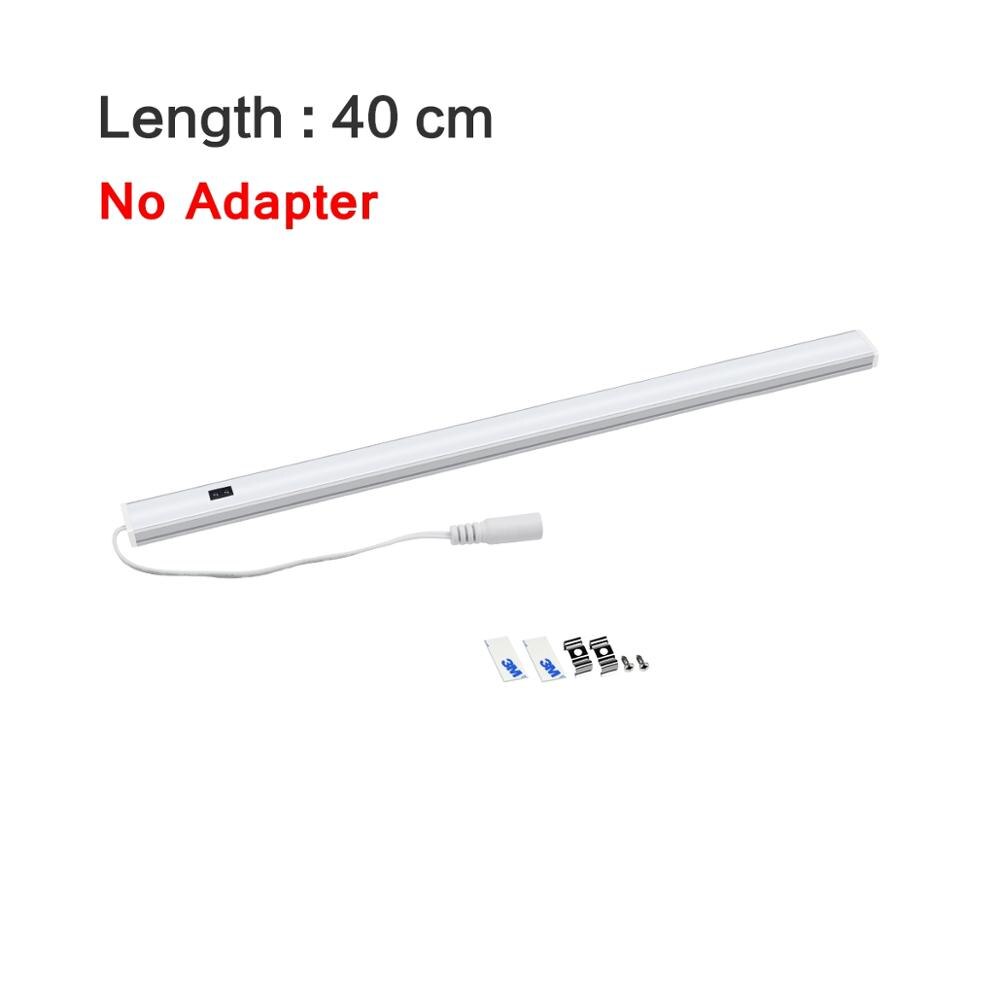 Hand Wave Switch LED Bar Light Rigid Strip Kitchen Lighting Hand Sensor 12V Night Lamp For Bathroom Wardrobe Cocina Wall Lamp: Without Adapter 40cm / Warm White