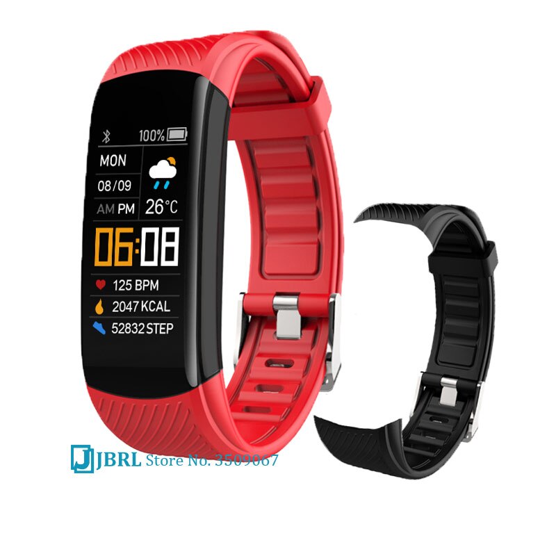 Meisjes Jongens Digitale Horloge Ecg Kids Digitale Horloge Kinderen Digitale Klok Tieners Android Ios Body Temperatuur IP67 Waterdicht: C5s red add stap