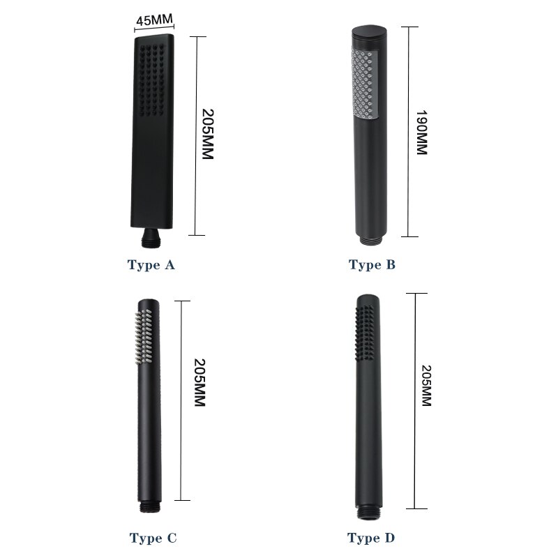 Brass Hand Shower Matte Black Hand Held Shower Set with Holder and Hose Wall Mounted Hand Hold Shower Head