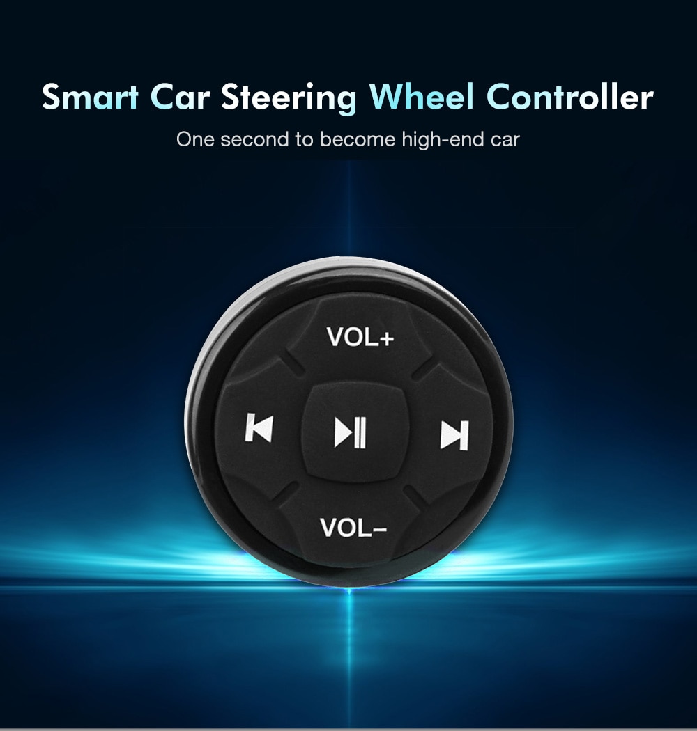 Draadloze Blue Backlight Auto Stuurwiel Controller Universele 5-Key Knoppen Bluetooth 4.0 Stuurwiel Afstandsbediening