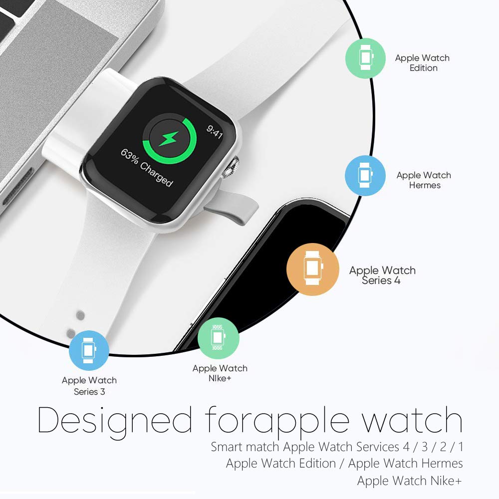 Trådlös laddare för apple watch 6 5 4 3 se -serien iwatch tillbehör bärbar usb-laddningsdockningsstation apple watch laddare