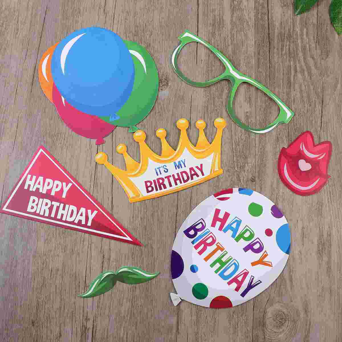 22 Pcs Photo Booth Props Funny Birthday Decor for Celebrating Birthday