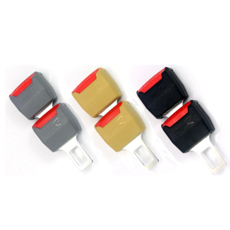 Universal Car Seat Belt Clip Extender Safety Belts Plug Thick Insert Socket Black / Beige