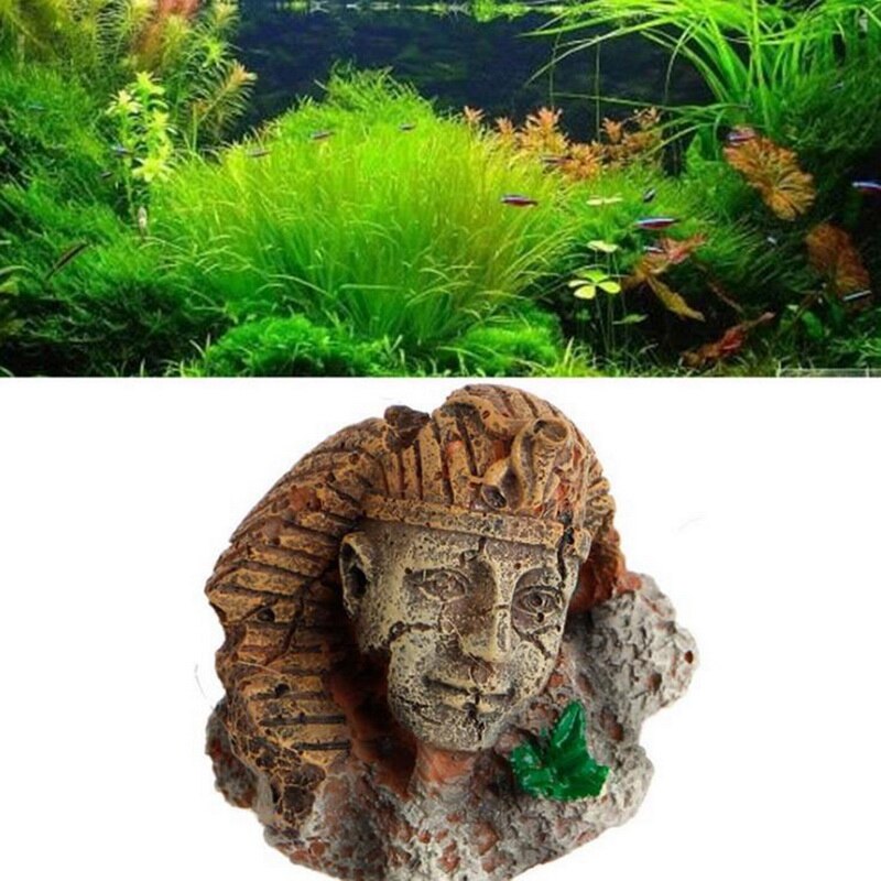 Retro Egyptian Aquarium Decoration Vintage Resin Supplies For The Aquarium Decor Pet Fish Tank Ornaments #15#