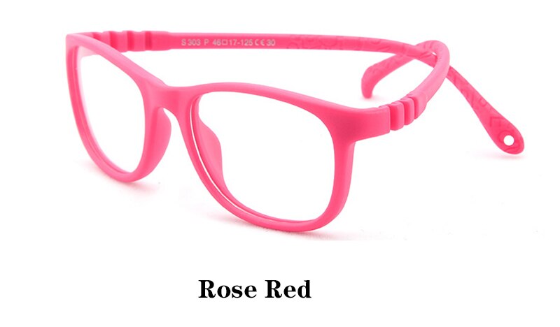 Gafas de bloqueo de luz azul para niños, lentes ópticas de ordenador de silicona transparentes para niños, gafas de luz azul: Rose Red