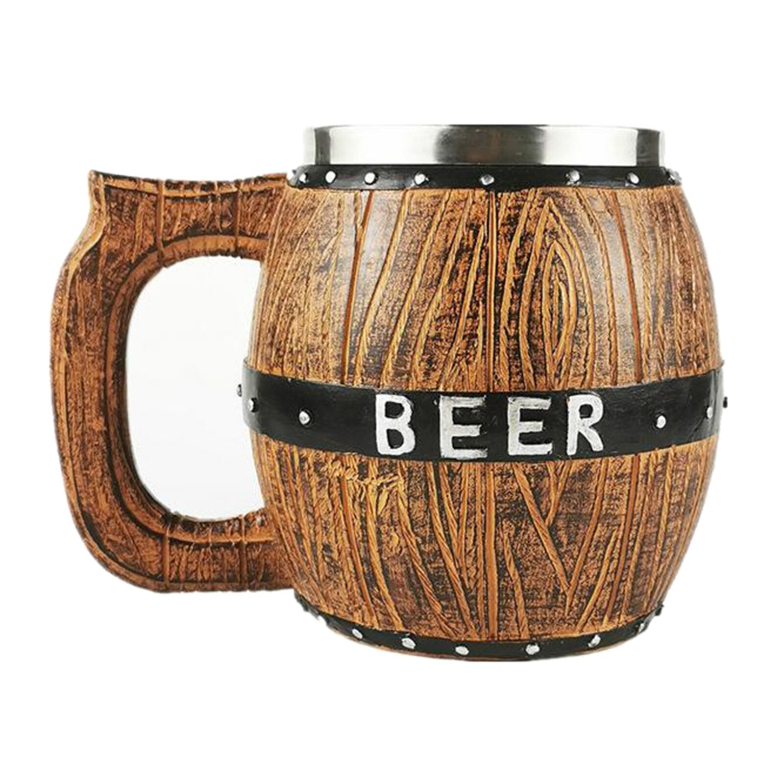 580ml Wooden Barrel Beer Mug Bucket Shaped Drinkware Cocktail Mug Cofee Mug Xma for Men