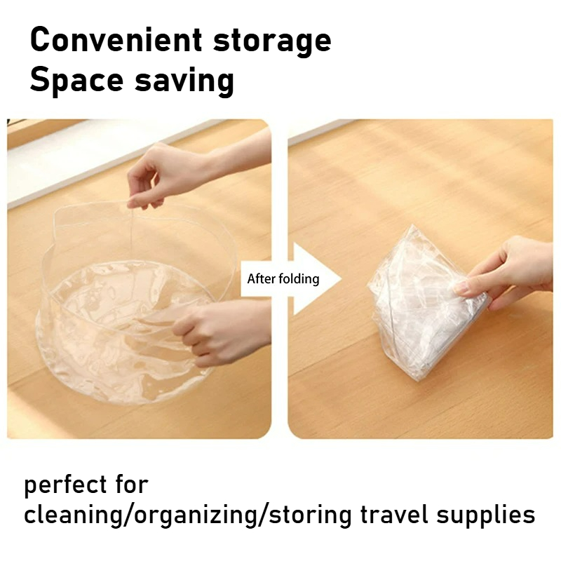 Foldable Clear Bucket Travel Water Basin Camping Fruit Basket, Food Storage Container for Outdoor, Camping Tools