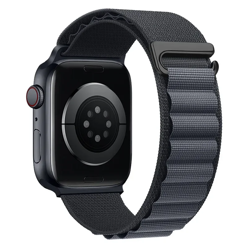Correa Alpine Loop para Apple Watch Ultra Band 49mm 45mm 44mm 42mm 41mm 40mm pulseras de gancho en C de Metal iwatch SE series 9 8 7 6 5 4 3: Blue White / 12 mm