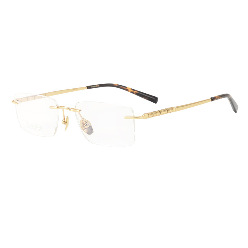 BCLEAR Titanium Rimless Glasses Frame Men Myopia Prescription Eyeglasses Frames Luxurious Brand Square Spectacles